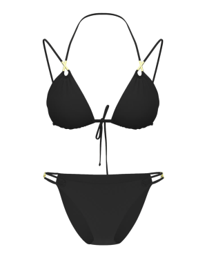 Купальник Archives Sexy Straps Triangle Bikini Top Set Black