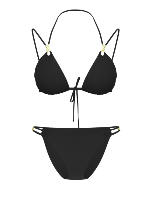 Купальник Archives Sexy Straps Triangle Bikini Top Set Black