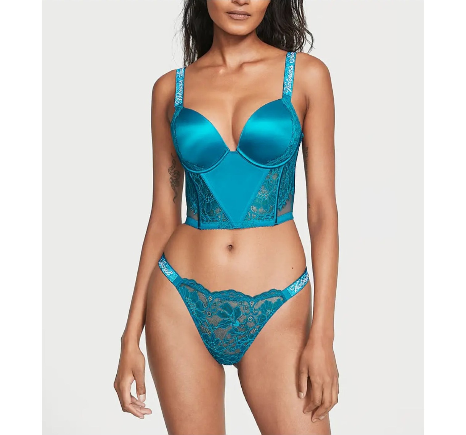 Бюстьє Very Sexy Shine Strap Lace Push-Up Corset Top Bra Evening Tide