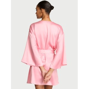 Сатиновый халат Victoria's Secret Dream Angels Petal Pink Twinkle Heart Satin Short Robe