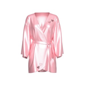 Сатиновый халат Victoria's Secret Dream Angels Petal Pink Twinkle Heart Satin Short Robe