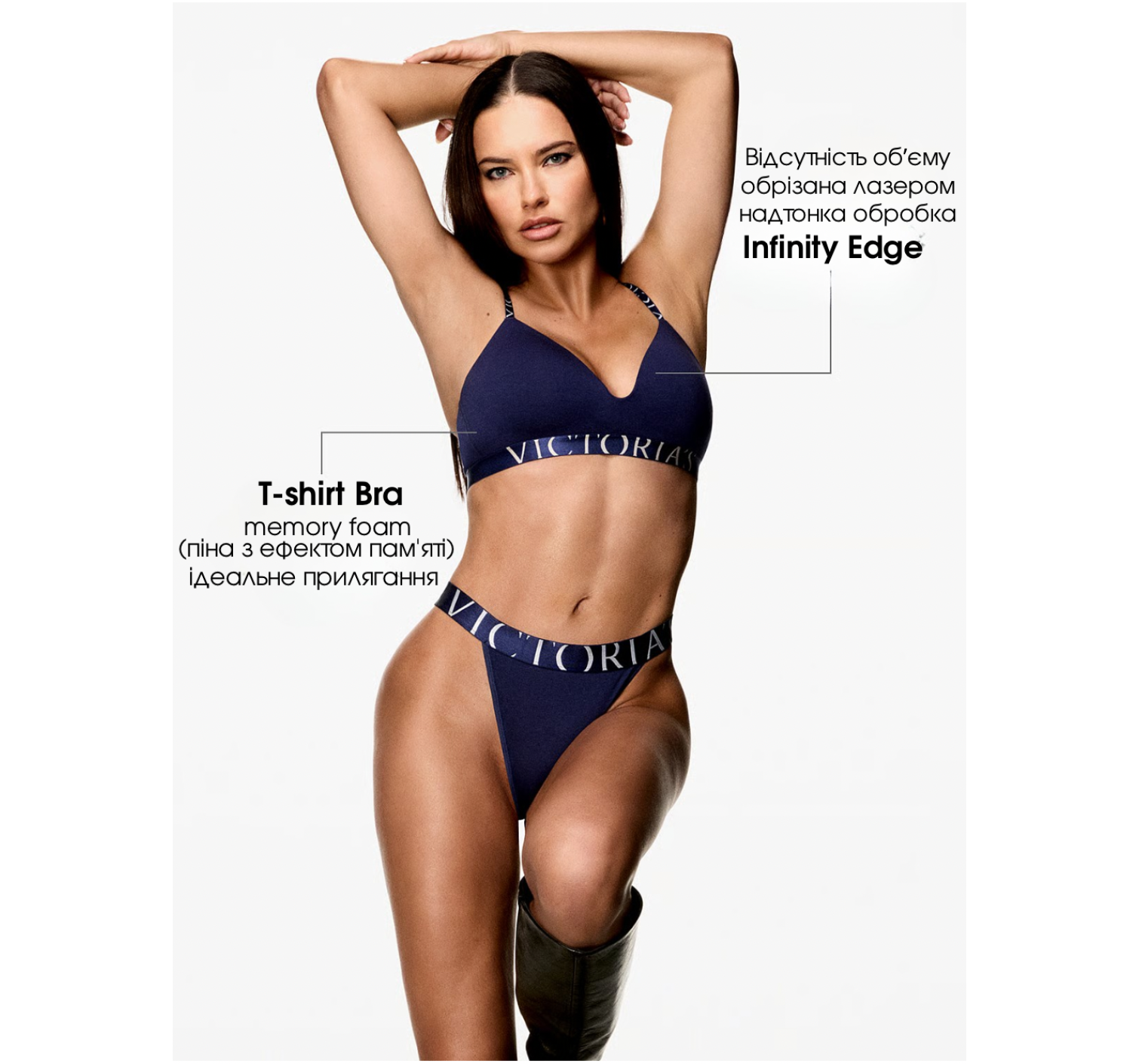 Комплект белья Cotton Exploded Logo Lightly Lined Wireless Bra Black Set