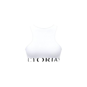 Комплект белья Cotton Exploded Logo Unlined High-Neck Bralette White Set