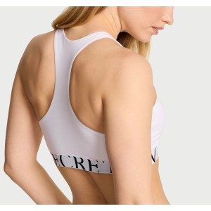 Комплект белья Cotton Exploded Logo Unlined High-Neck Bralette White Set
