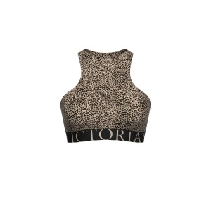 Комплект білизни Cotton Exploded Logo Unlined High-Neck Bralette Leopard Set