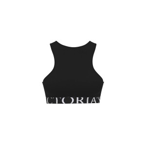Комплект белья Cotton Exploded Logo Unlined High-Neck Bralette Black Set