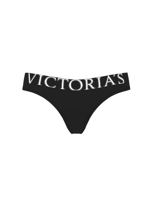 Трусики Black Cotton Exploded Logo Cotton Thong Panty