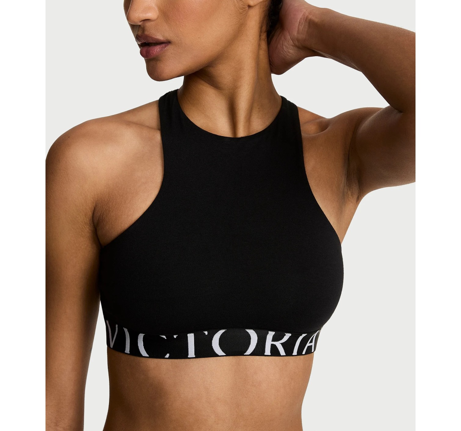 Комплект белья Cotton Exploded Logo Unlined High-Neck Bralette Black Set