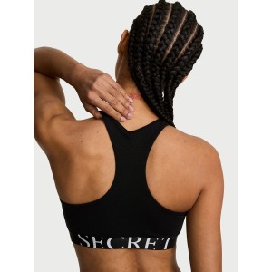 Комплект белья Cotton Exploded Logo Unlined High-Neck Bralette Black Set