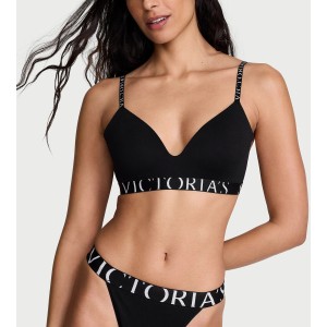 Комплект белья Cotton Exploded Logo Lightly Lined Wireless Bra Black Set