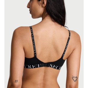 Комплект белья Cotton Exploded Logo Lightly Lined Wireless Bra Black Set