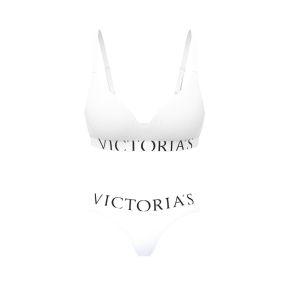 Комплект белья Cotton Exploded Logo Lightly Lined Wireless Bra White Set