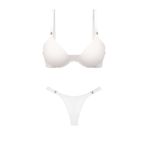 Комплект белья Scattered Shine Strap Lightly Lined Low-Cut Demi Bra Set Coconut White