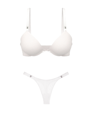 Комплект білизни Scattered Shine Strap Lightly Lined Low-Cut Demi Bra Set Coconut White