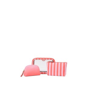 3 в 1 Косметичка 3-Piece Makeup Bag Glow Orange Stripe