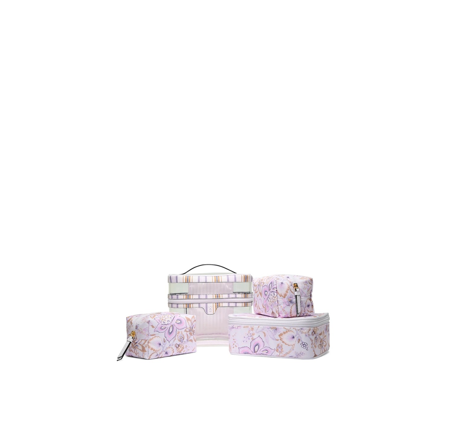 4 в 1 набір косметичок 4-Piece Makeup Bag Lilac Paisley