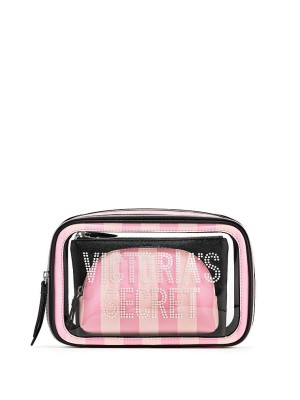 3 в 1 косметичка Victoria’s Secret Signature Stripe Backstage Nested Trio