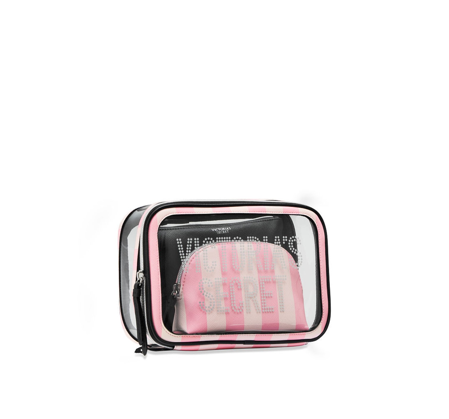 3 в 1 косметичка Victoria’s Secret Signature Stripe Backstage Nested Trio