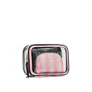 3 в 1 косметичка Victoria’s Secret Signature Stripe Backstage Nested Trio