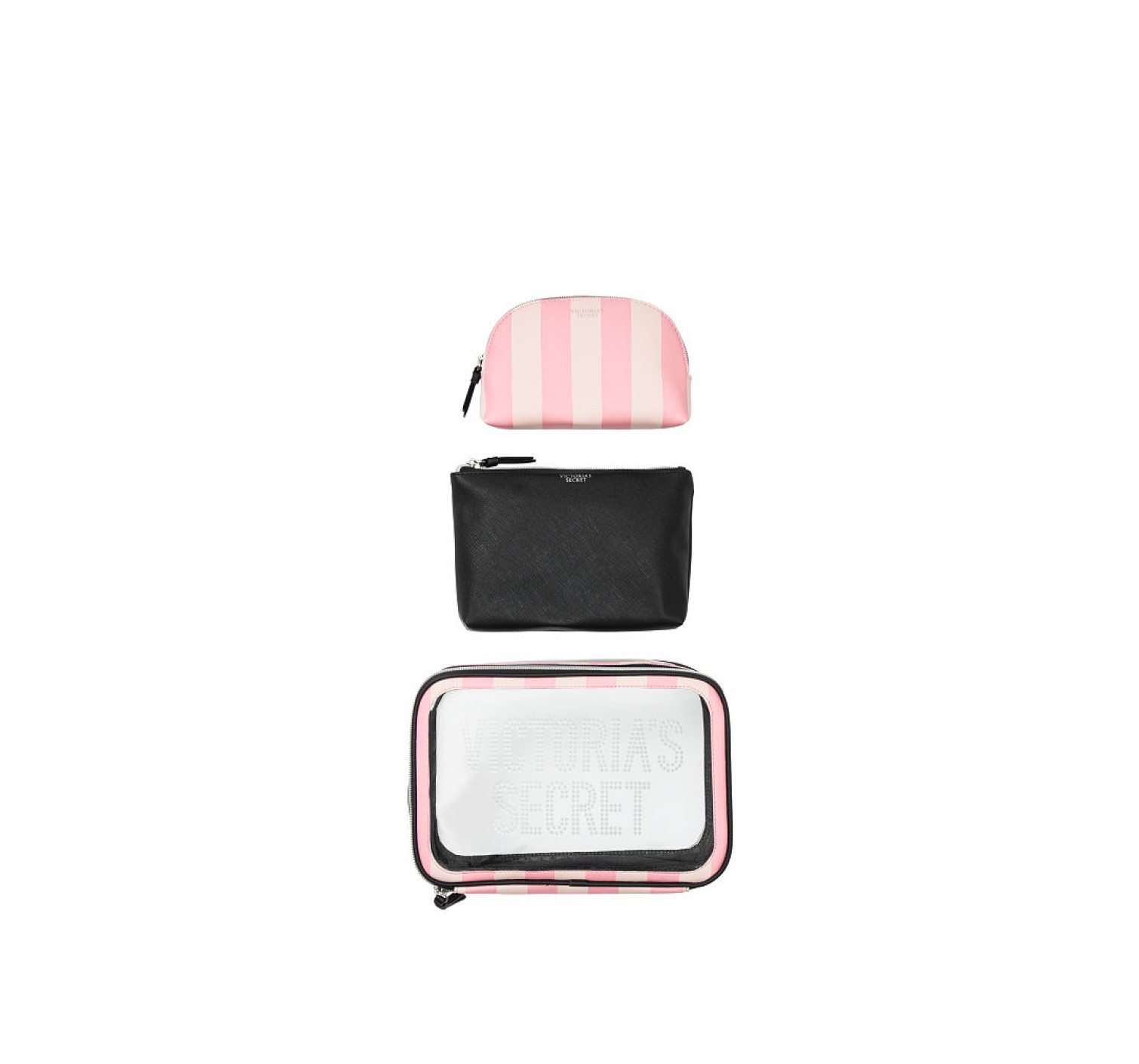 3 в 1 косметичка Victoria’s Secret Signature Stripe Backstage Nested Trio