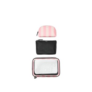 3 в 1 косметичка Victoria’s Secret Signature Stripe Backstage Nested Trio
