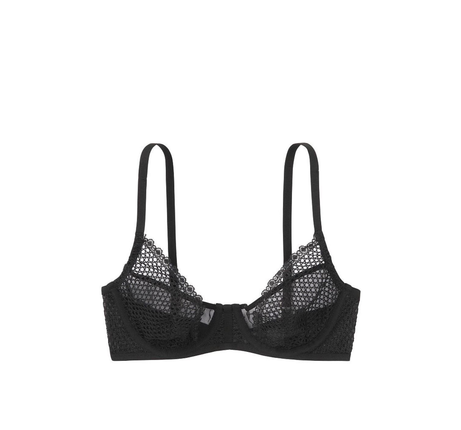 Бюстгальтер Victoria’s Secret Fishnet Long Line Demi Bra - Black
