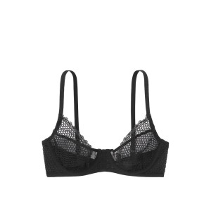 Бюстгальтер Victoria’s Secret Fishnet Long Line Demi Bra - Black