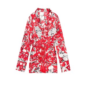 Сатиновая пижама Victoria’s Secret Satin PJ set, красная, Lux print Roses