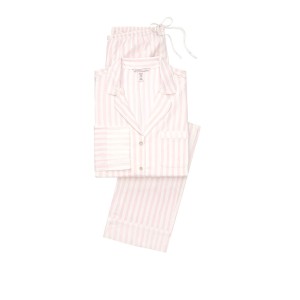 Пижама розовая в полоску Victoria’s Secret Flannel PJ Set Фланелевая с люрексом