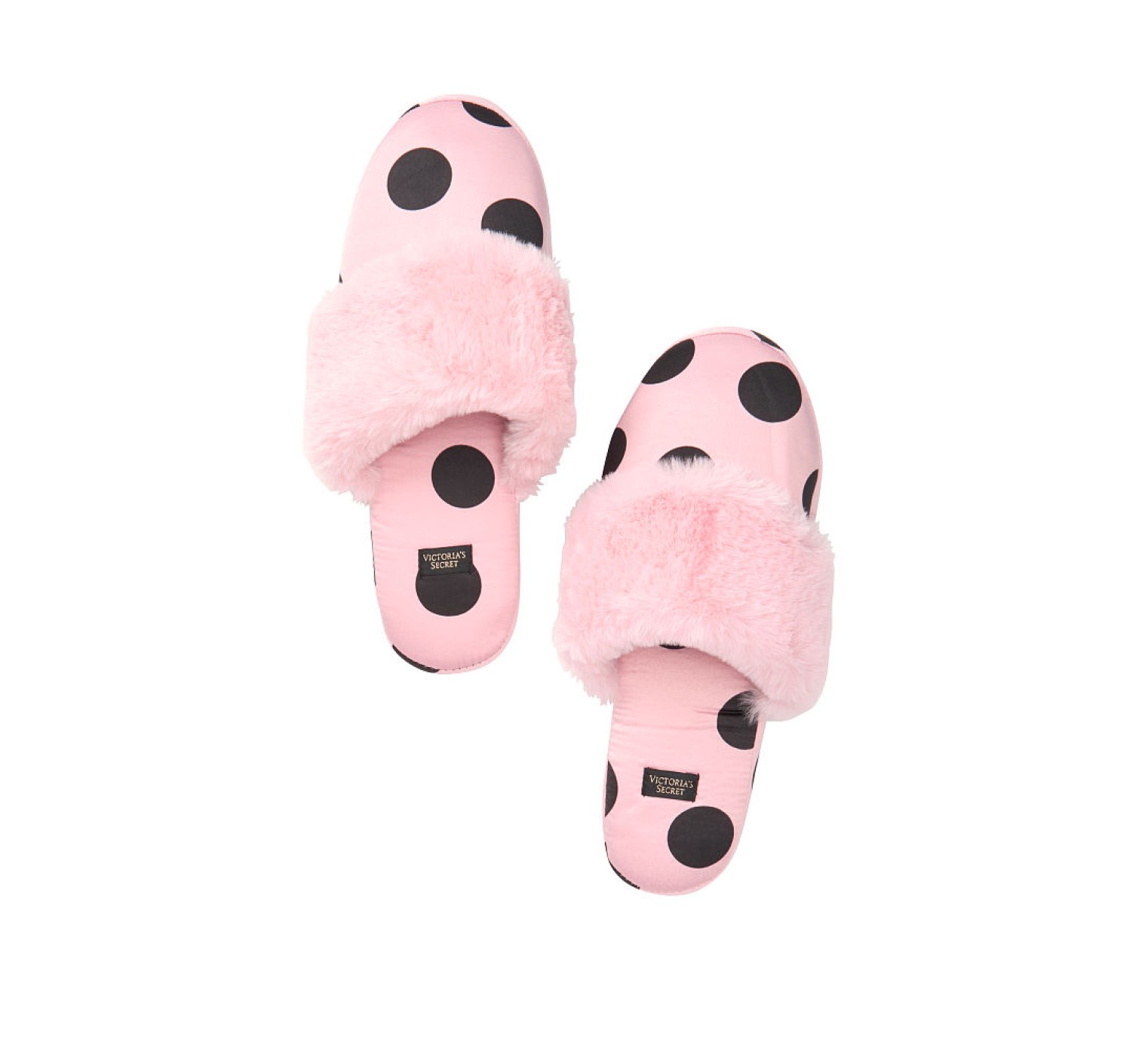 Домашние тапочки Victoria’s Secret Slippers PINK Black Dot