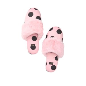 Домашние тапочки Victoria’s Secret Slippers PINK Black Dot