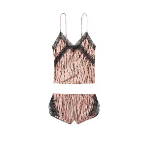 Сатинова піжама Victoria's Secret майка з шортиками Animal print