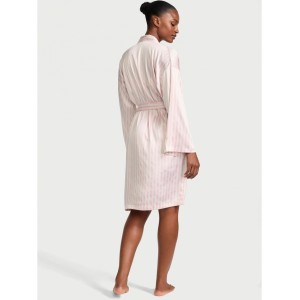 Сатиновый Халат Victoria's Secret Satin Midi Robe Iconic Stripe
