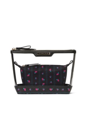 Косметичка Victoria’s Secret 2 в 1 AM PM Beauty Bag Duo Black Roses print