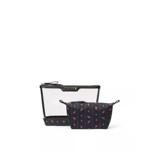 Косметичка Victoria's Secret 2 у 1 AM PM Beauty Bag Duo Black Roses print