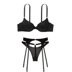 Комплект білизни Victoria's Secret Push-Up Demi Bra Black Set