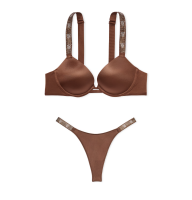 Комплект белья Shine Strap Smooth Push-Up Bra Set Mousse