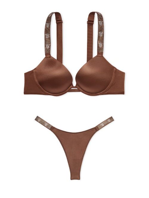 Комплект білизни Shine Strap Smooth Push-Up Bra Set Mousse