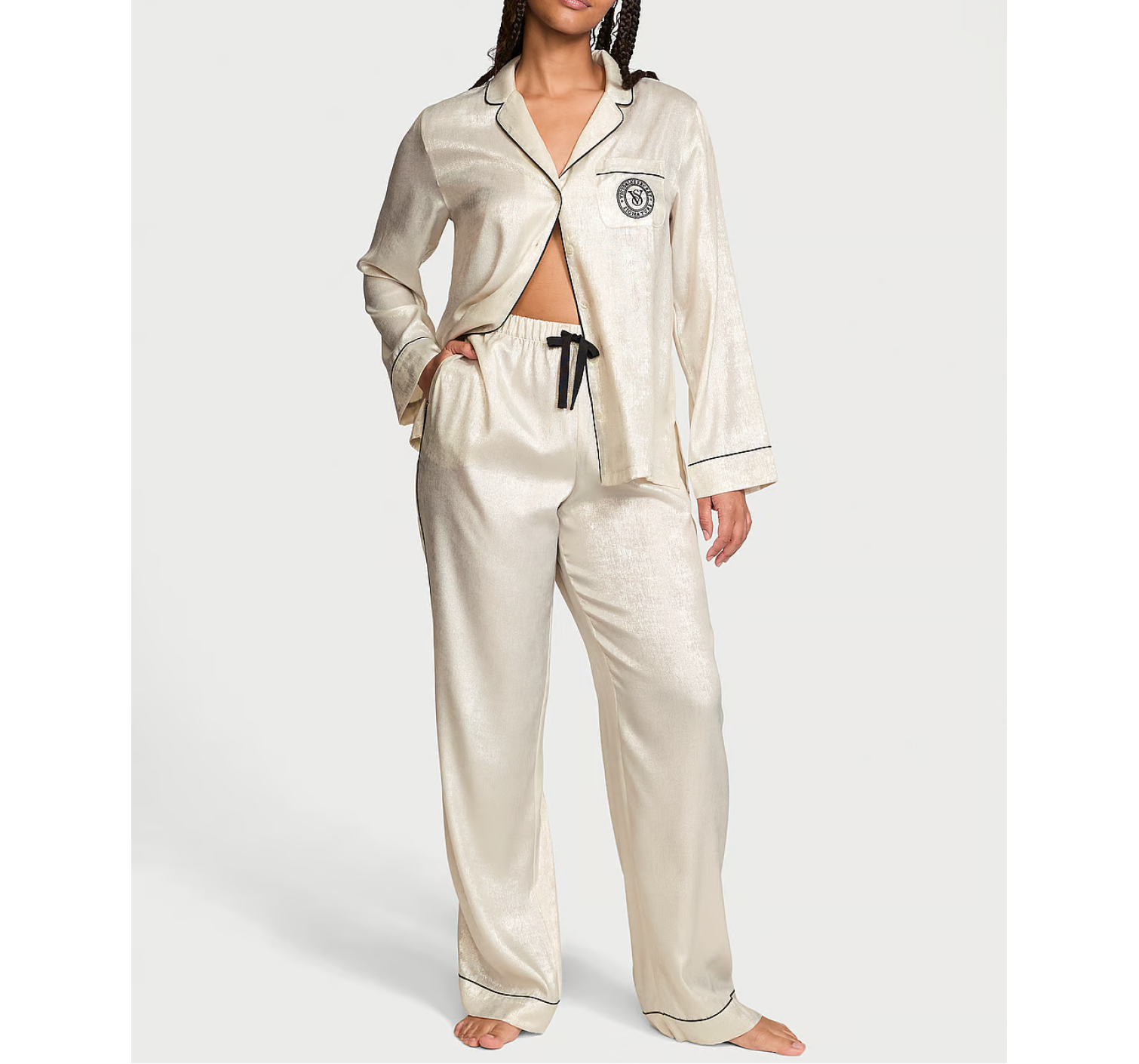 Пижама Glazed Satin Long Pajama Set 