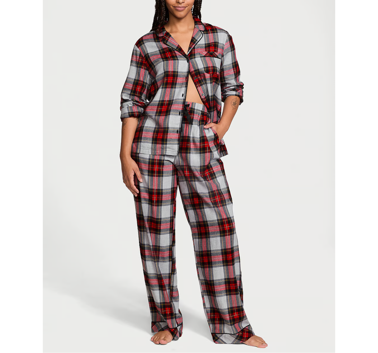 Піжама Flannel Long Pajama Set Plaid