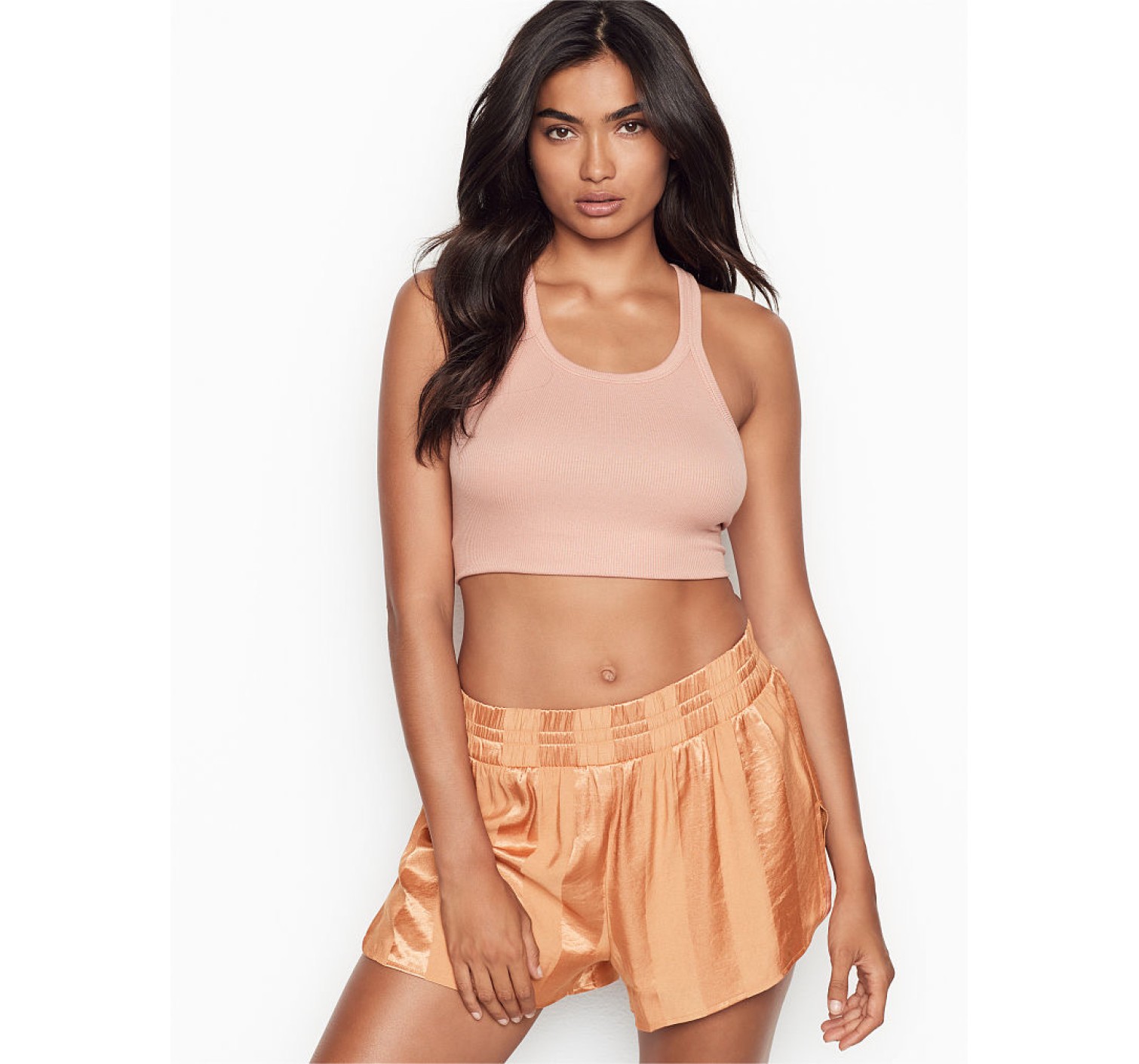 Золотистая пижама Victoria’s Secret Satin PJ Set Short