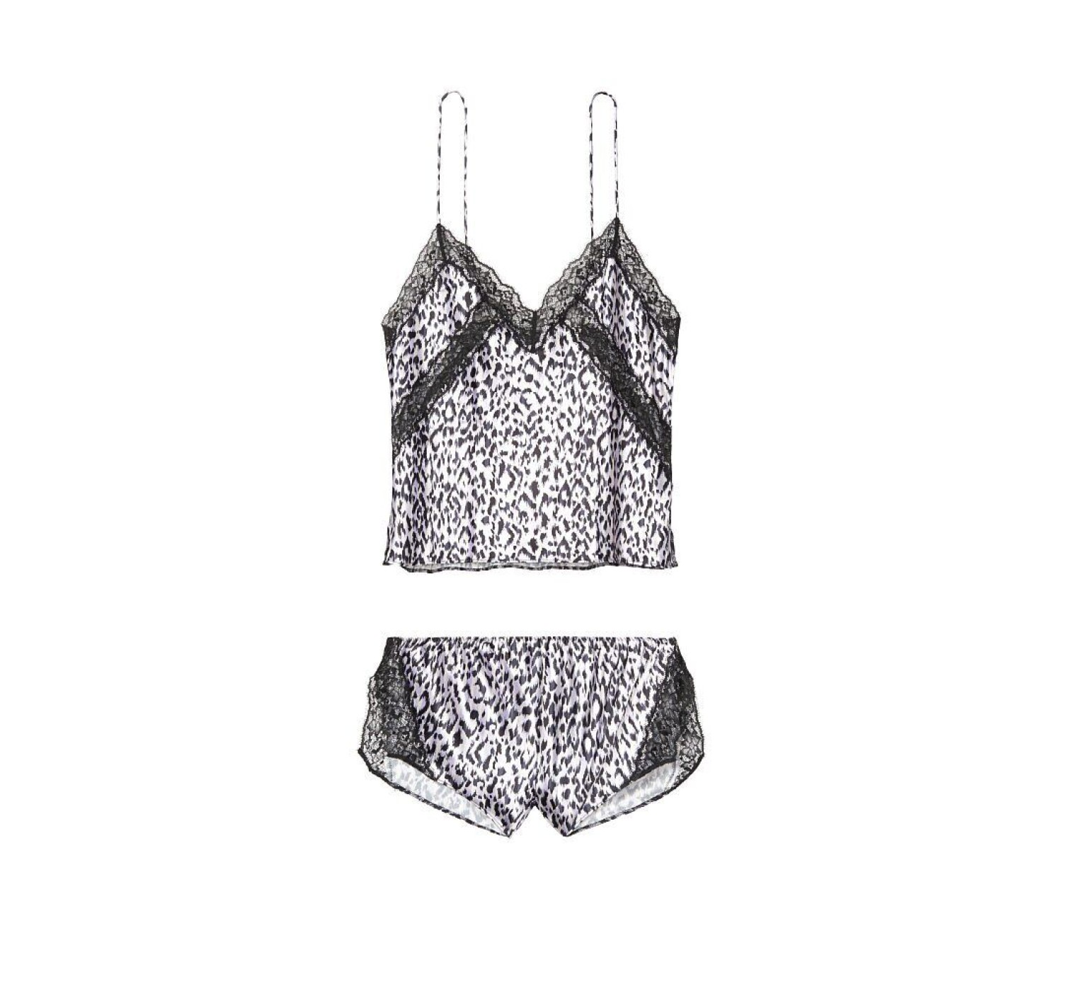 Сатиновая пижама Victoria’s Secret майка с шортиками Animal print