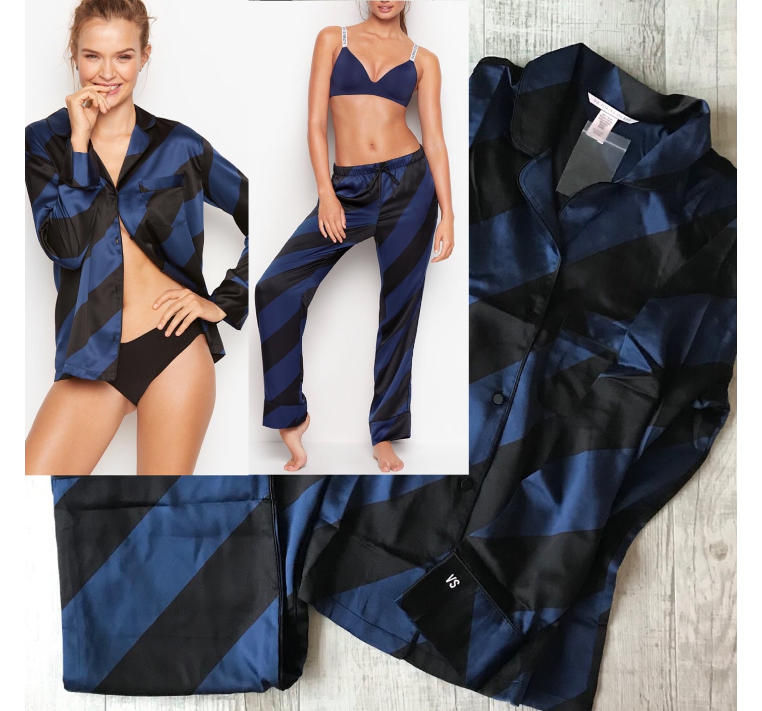 Пижама Victoria’s Secret Satin PJ Set Long