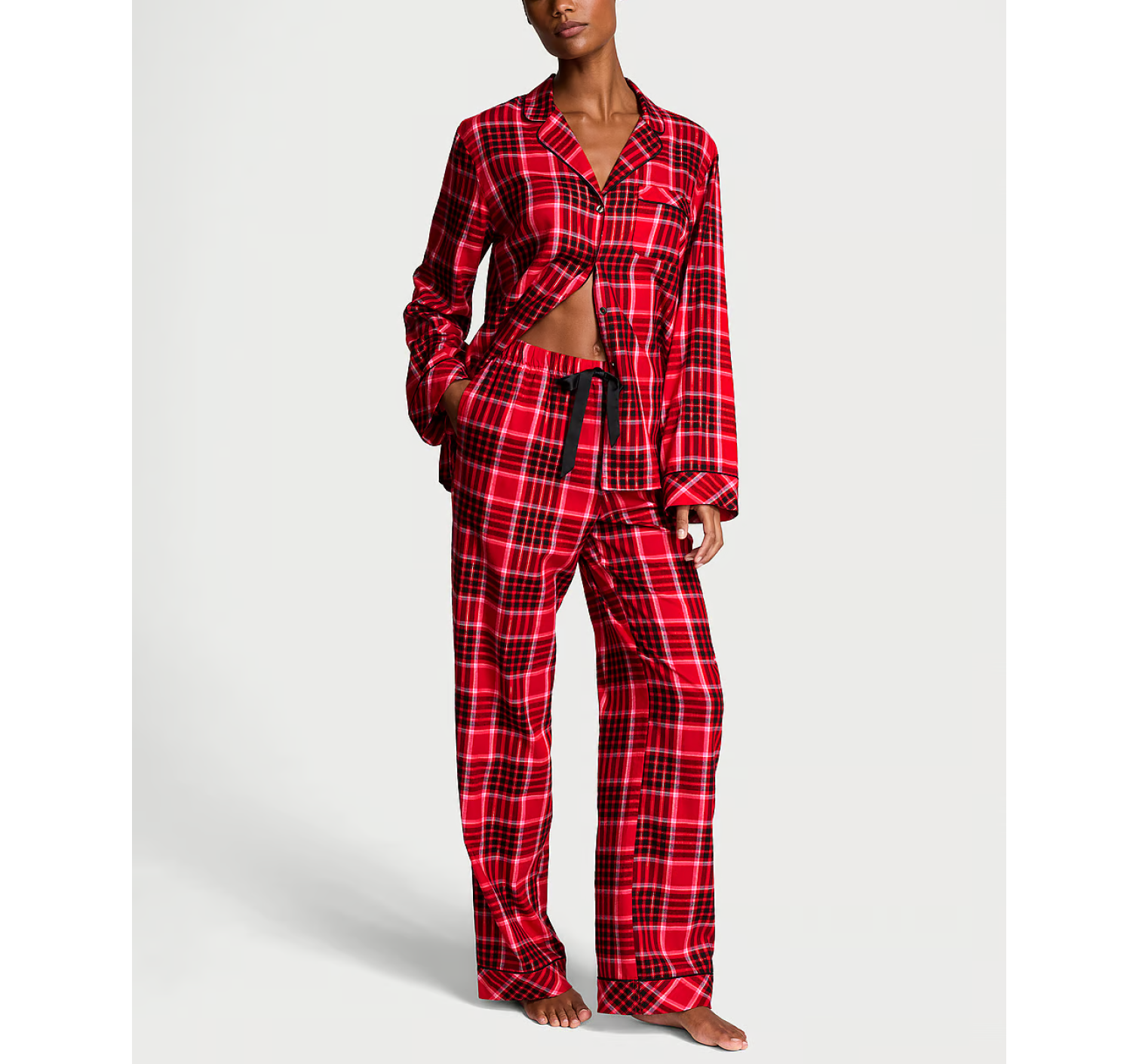 Пижама Flannel Long Pajama Set Lipstick Lovely Plaid