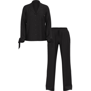 Пижама Modal Soft Velvet-Trim Long Pajama Set Black
