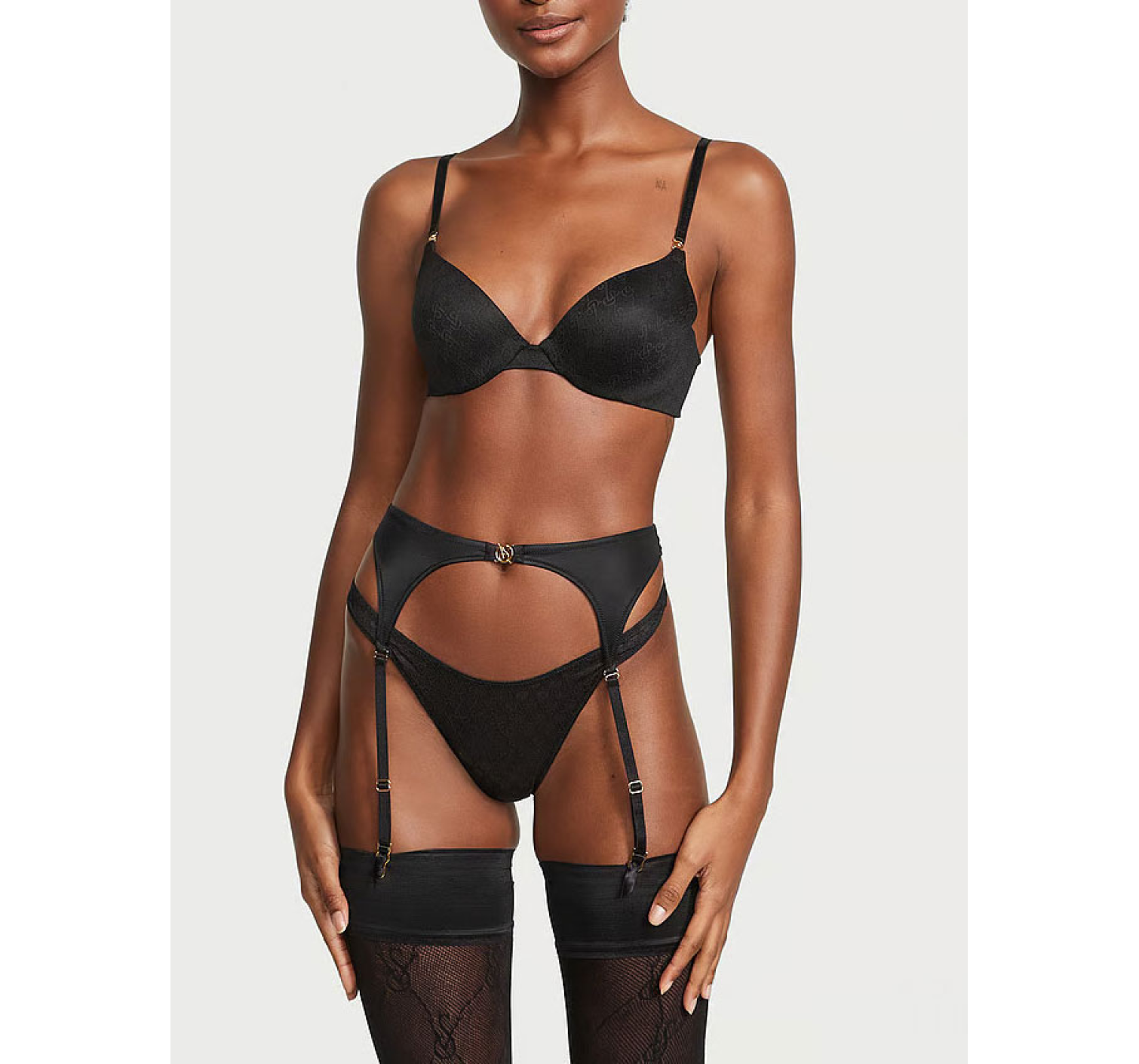 Комплект білизни Victoria's Secret Push-Up Demi Bra Black Set