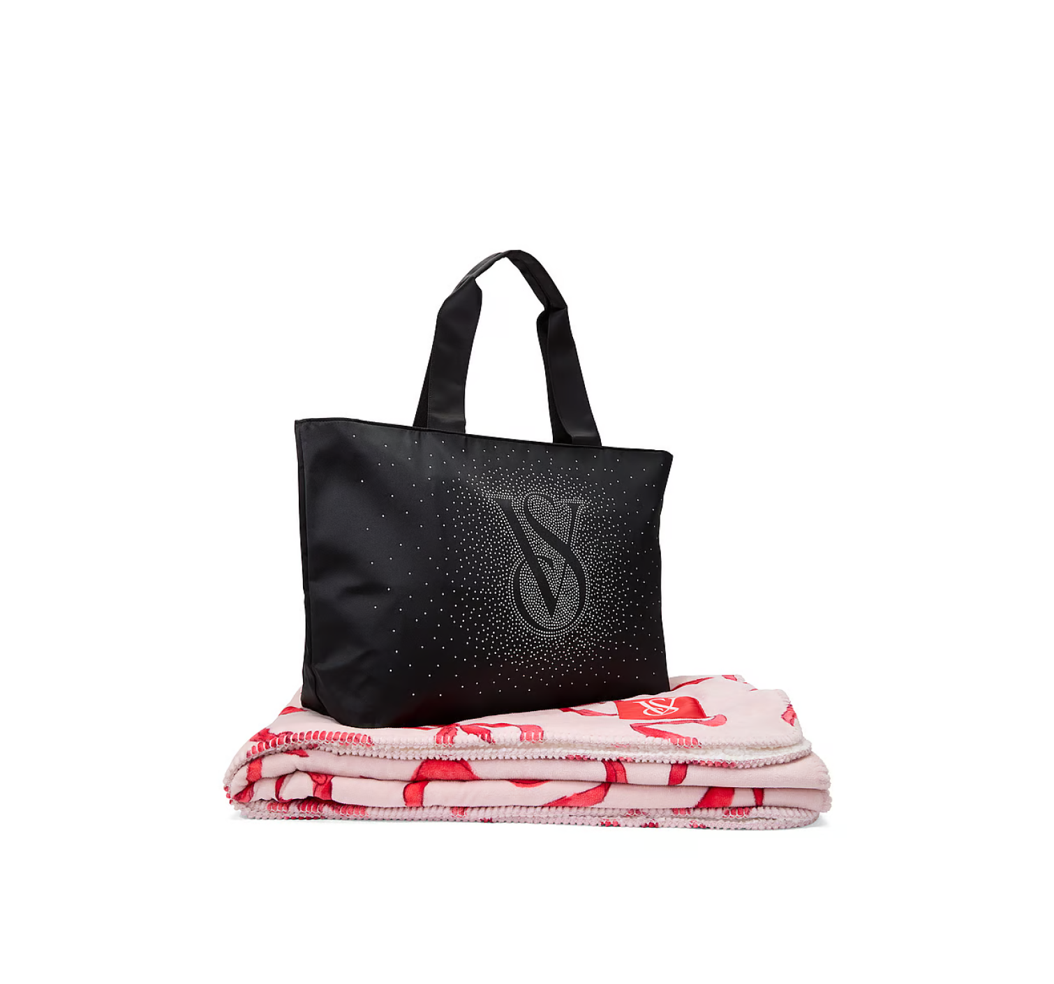 Сумка+плед Victoria's Secret Shine Tote Bag + Cozy Blanket Bow Print