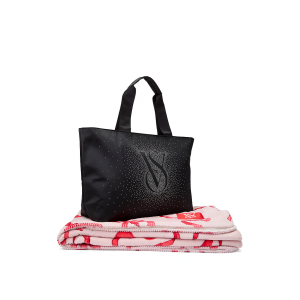 Сумка+плед Victoria's Secret Shine Tote Bag + Cozy Blanket Bow Print