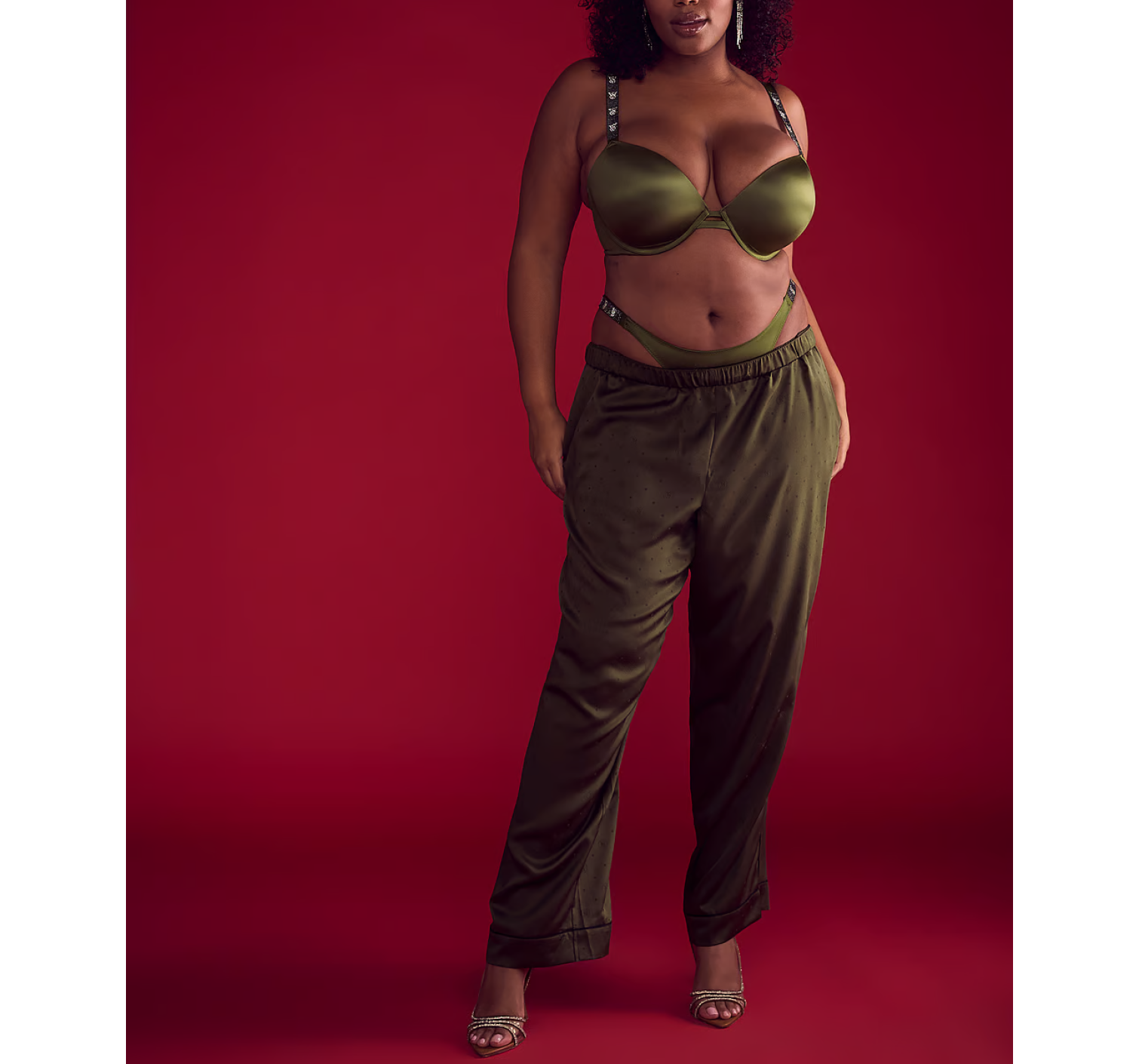 Трусики Shine Strap Brazilian Panty Woodland Green