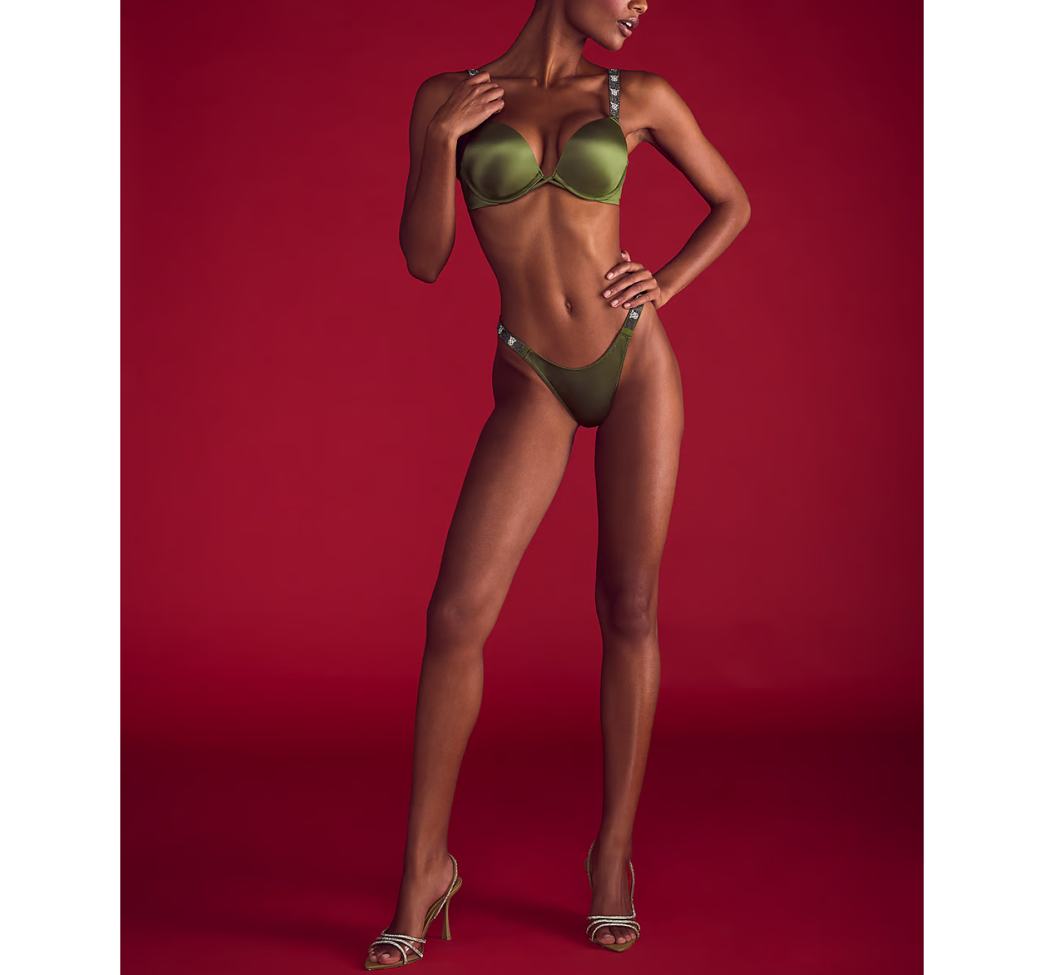 Трусики Shine Strap Thong Panty Woodland Green